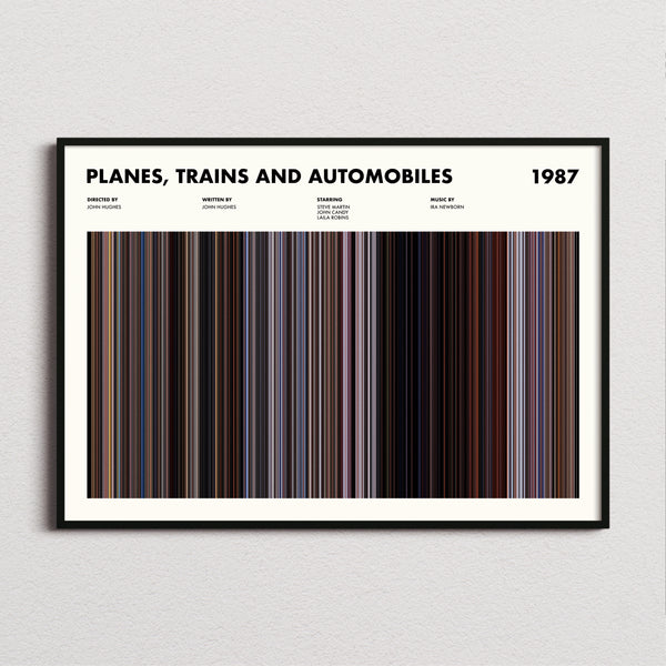 Planes Trains And Automobiles Movie Barcode Poster