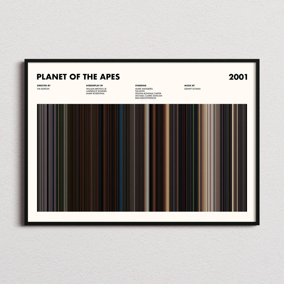 Planet of the Apes Movie Barcode Poster