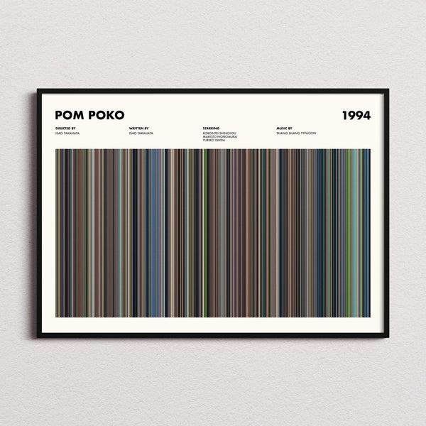 Pom Poko Movie Barcode Poster