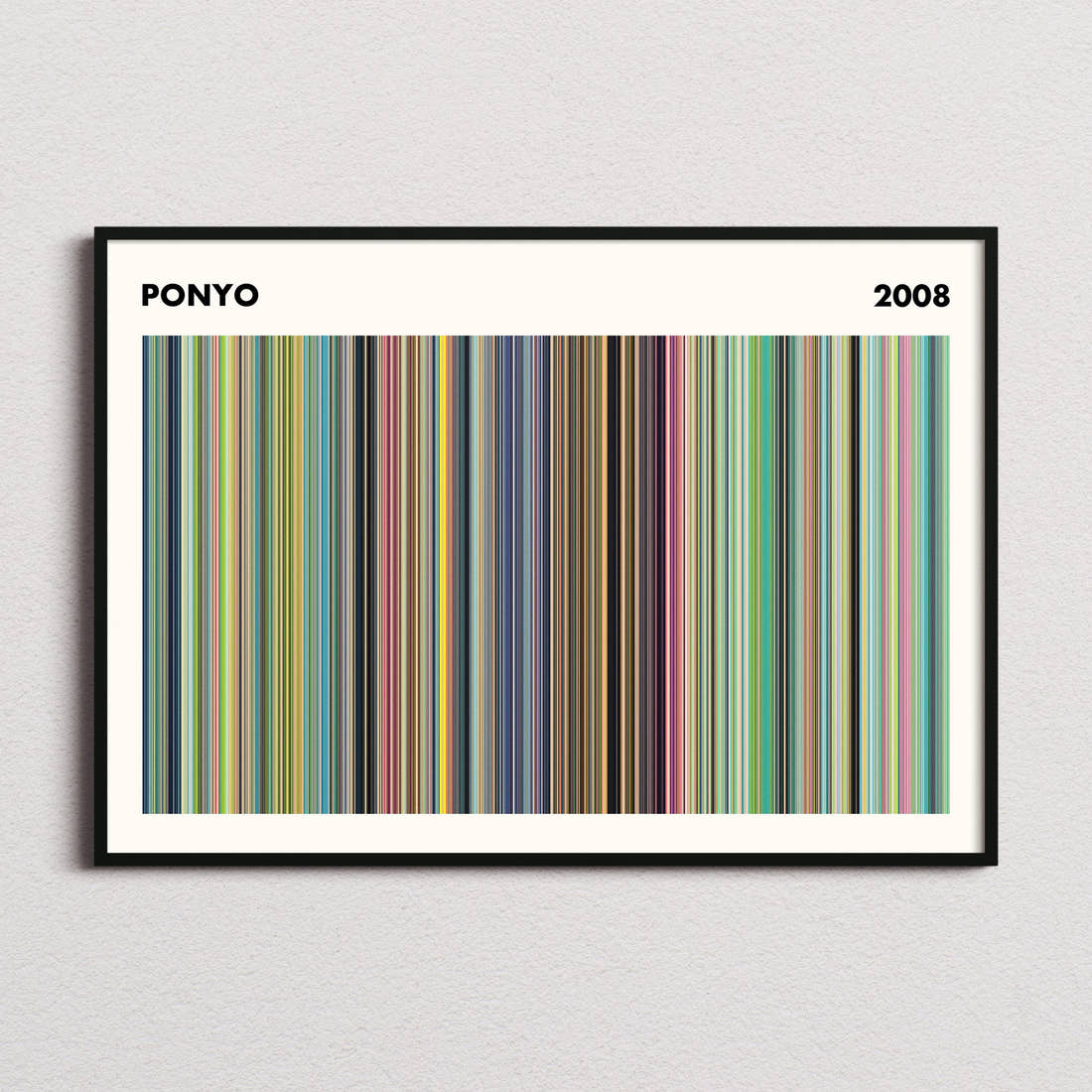Ponyo Movie Barcode Poster - Simplified