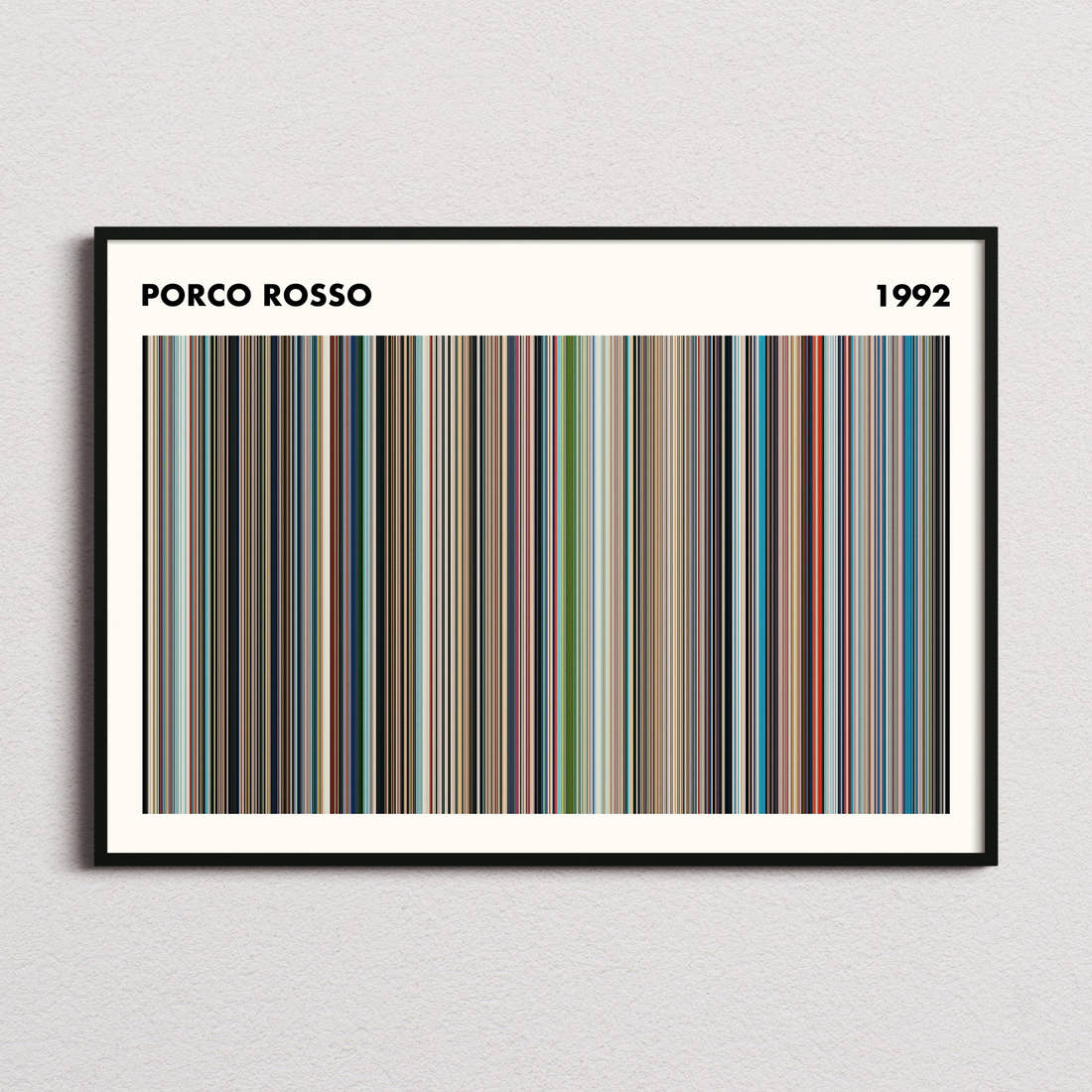 Porco Rosso Movie Barcode Poster - Simplified
