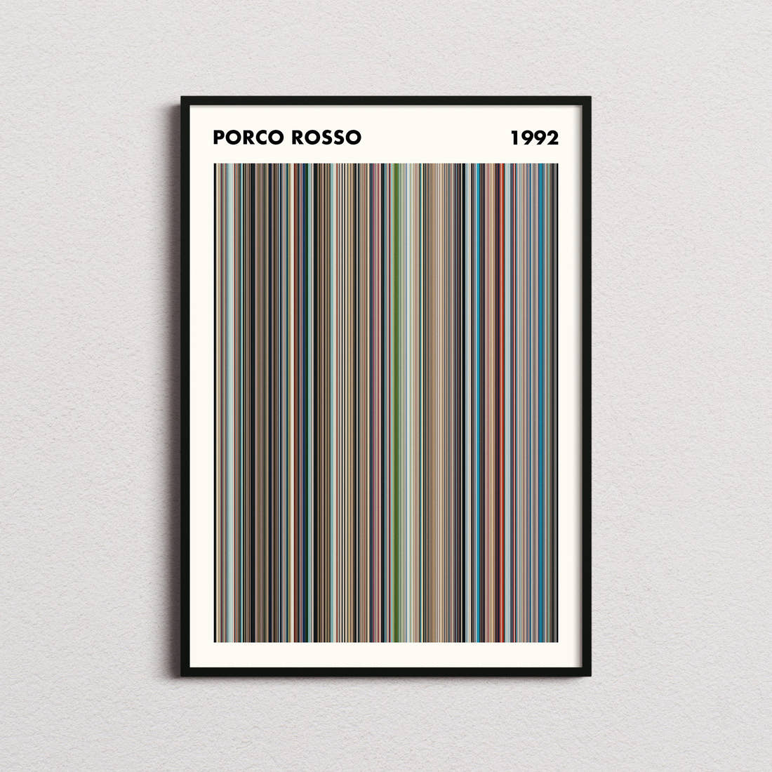 Porco Rosso Movie Barcode Poster - Simplified