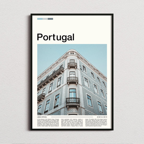 Portugal - Tiled Building Facade - Travel Print