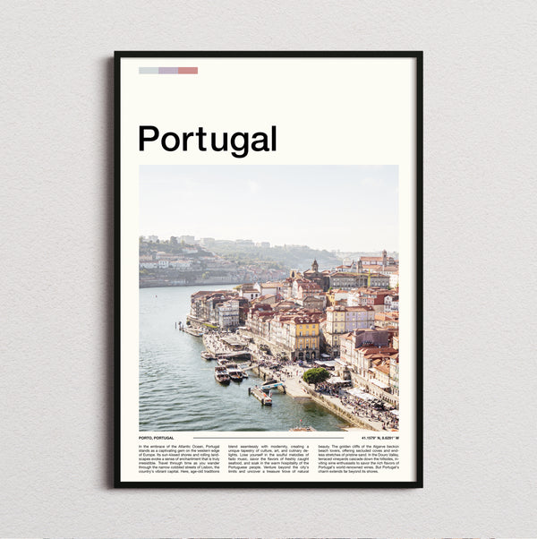 Portugal - Riverside Houses - Travel Print