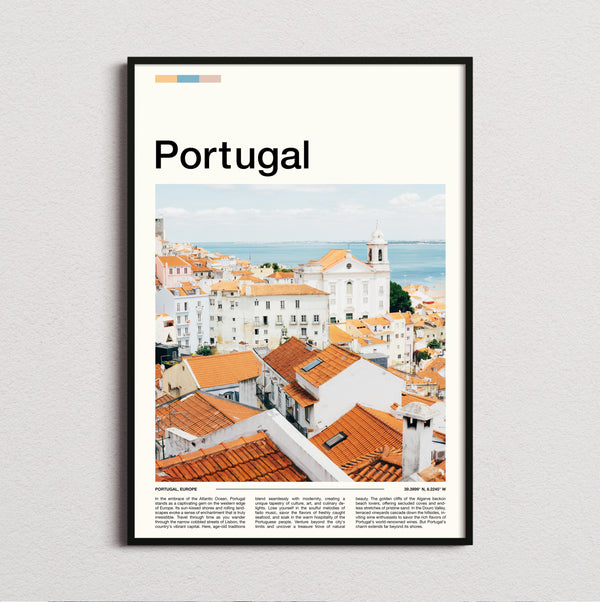 Portugal - White Houses And Rooftops - Travel Print