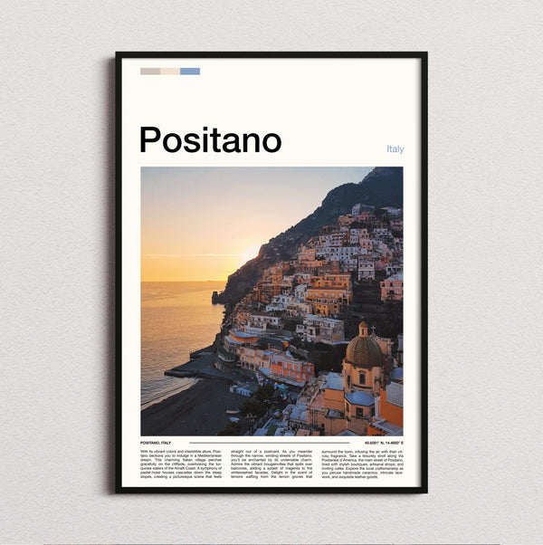 Positano - Cliffside Town At Sunset - Travel Print