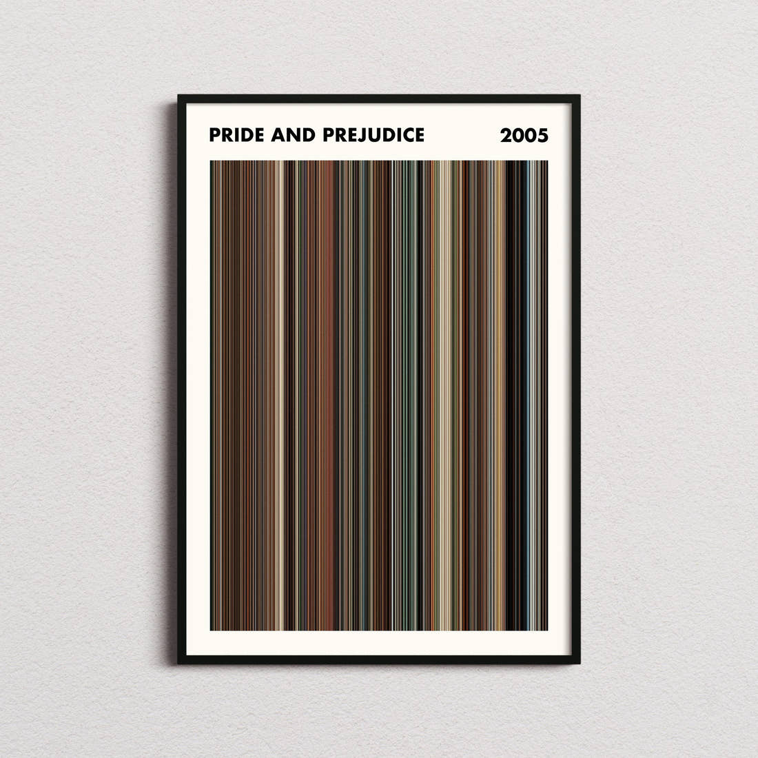 Pride and Prejudice 2005 Movie Barcode Poster - Simplified