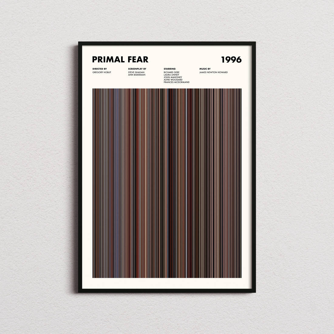 Primal Fear Movie Barcode Poster