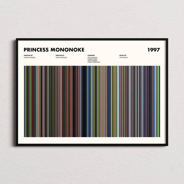 Princess Mononoke Movie Barcode Poster