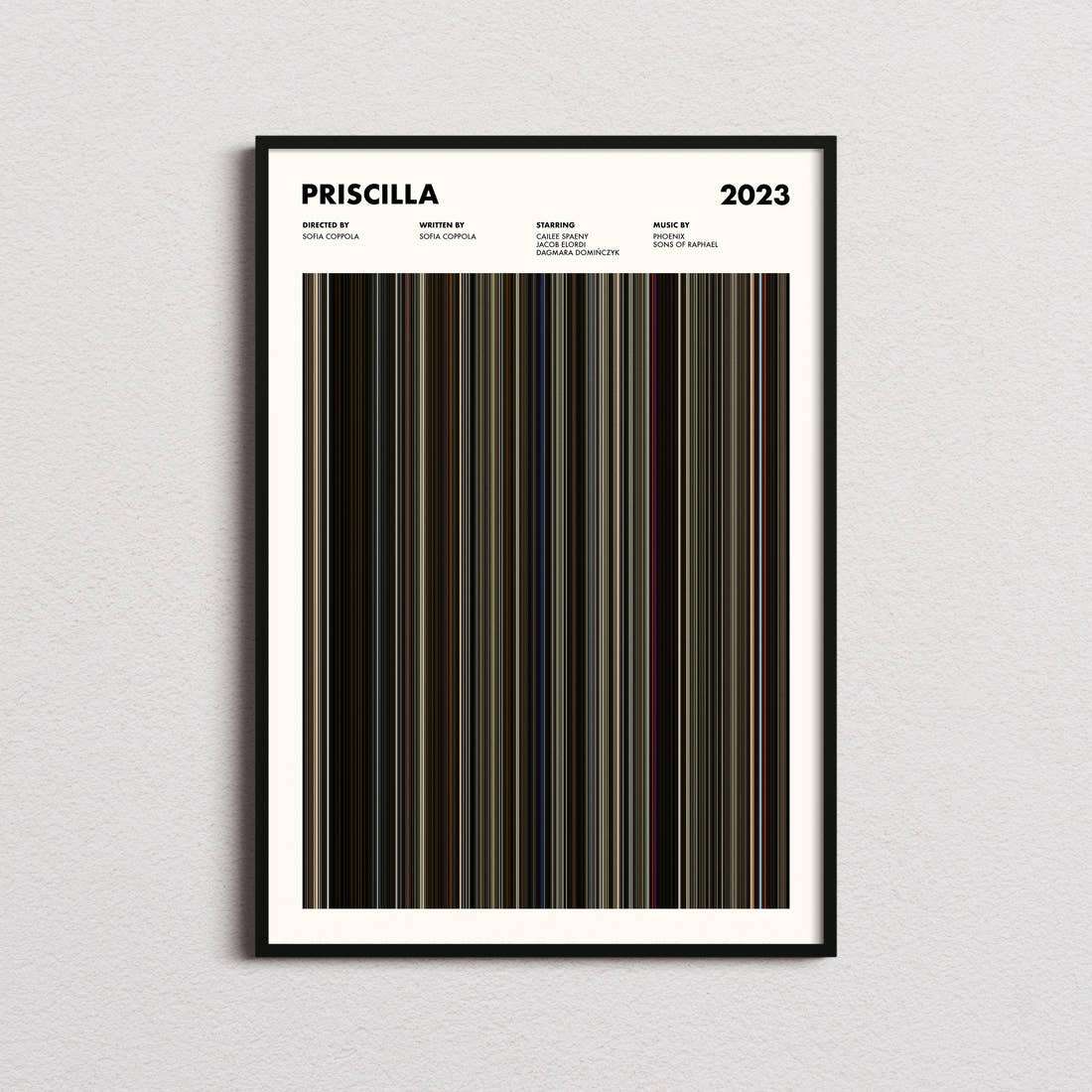Priscilla Movie Barcode Poster