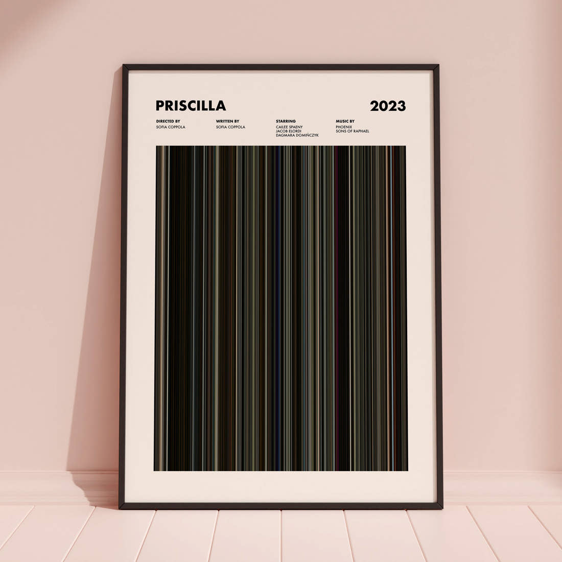 Priscilla Movie Barcode Poster