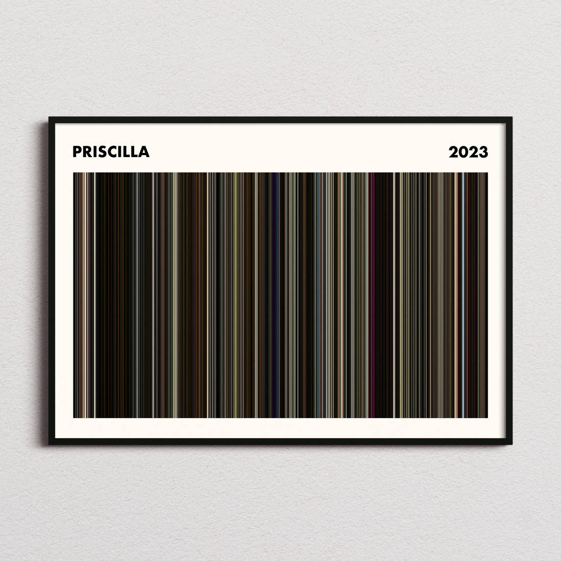 Priscilla Movie Barcode Poster - Simplified
