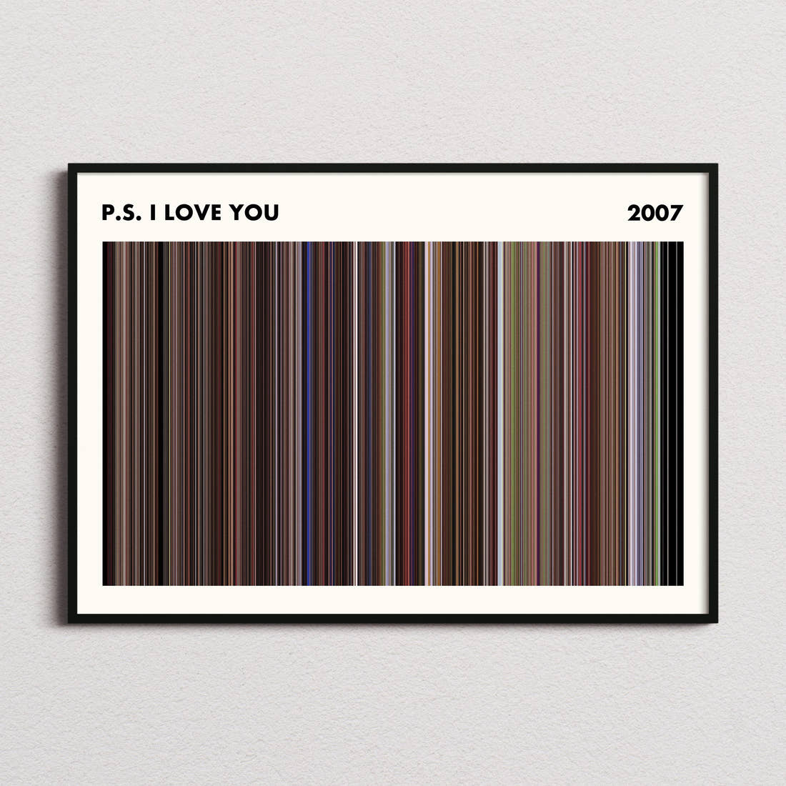 P.S. I Love You Movie Barcode Poster - Simplified