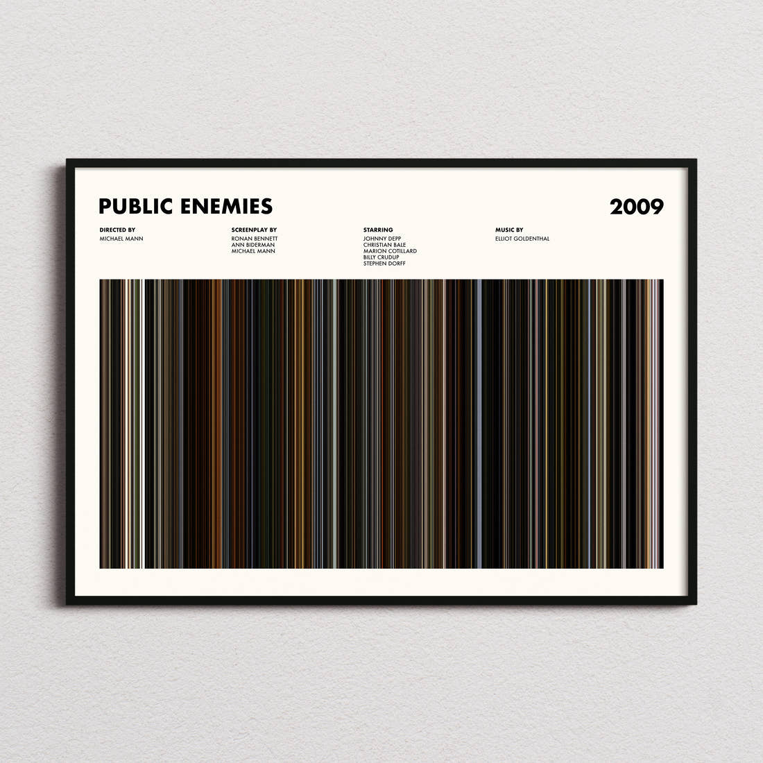 Public Enemies Movie Barcode Poster