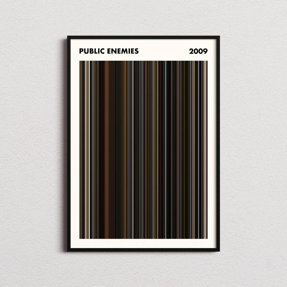 Public Enemies Movie Barcode Poster - Simplified