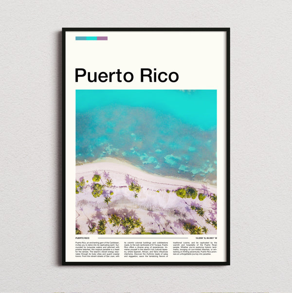 Puerto Rico - Turquoise Shallows From Above - Travel Print