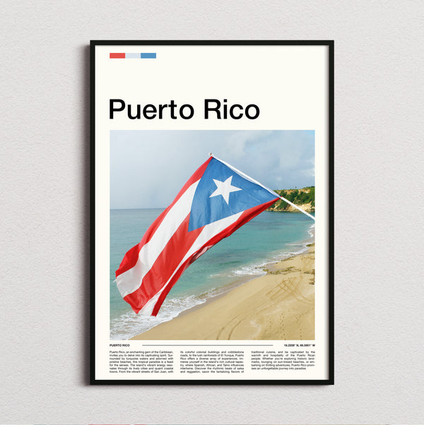 Puerto Rico - National Flag - Travel Print