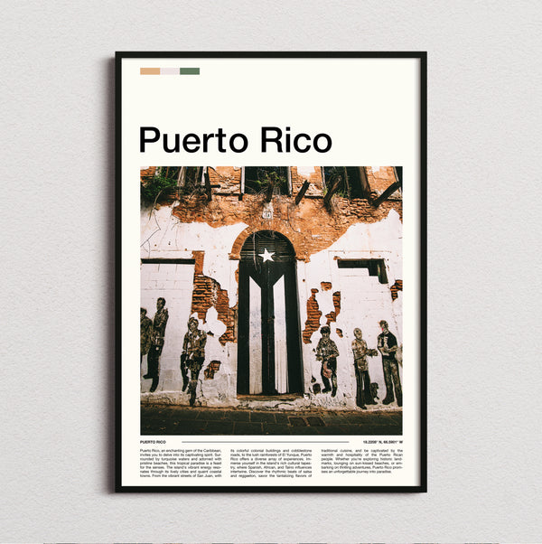 Puerto Rico - Flag Mural - Travel Print