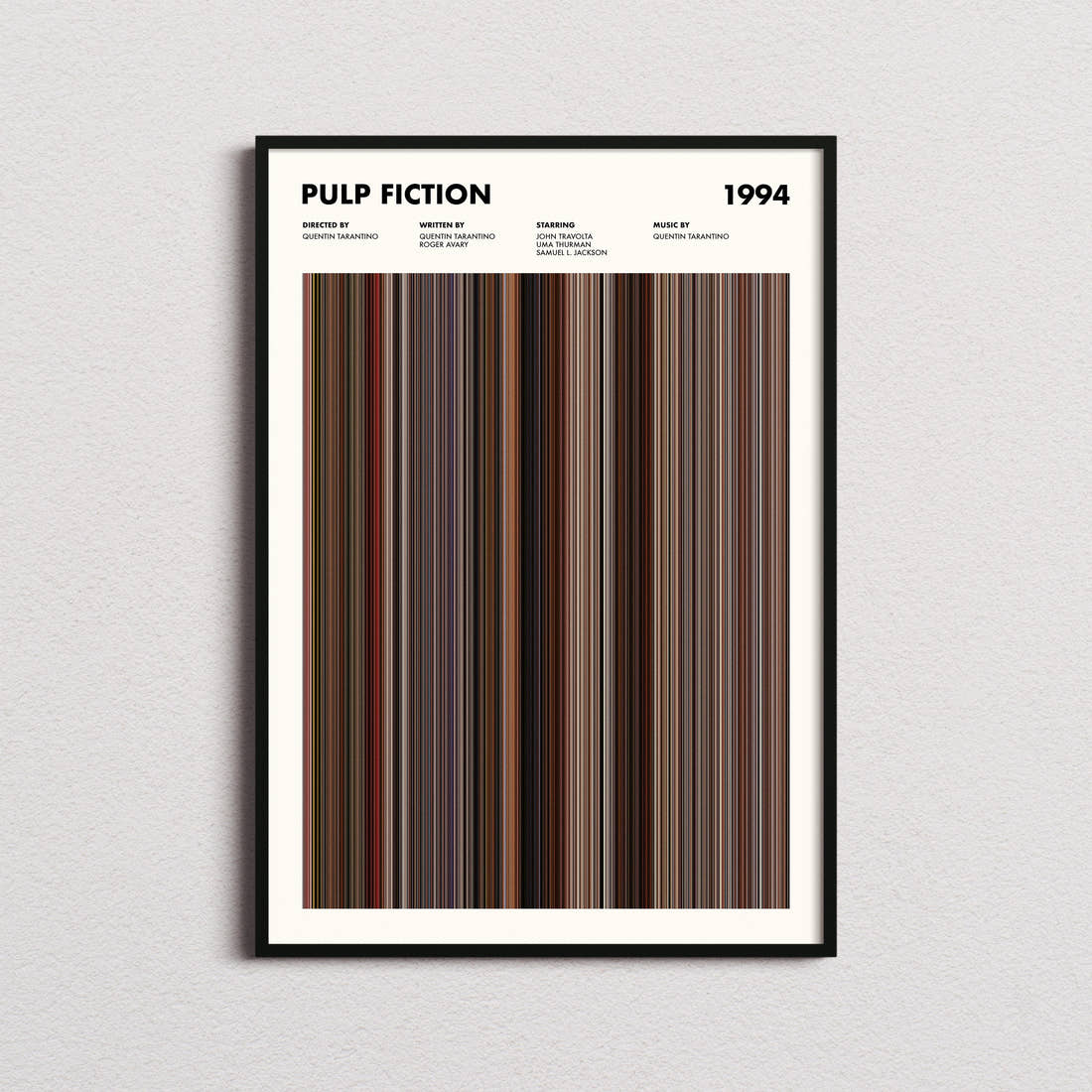 Pulp Fiction movie barcode print — vertical