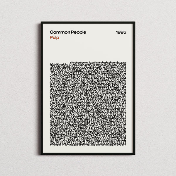 Pulp Common People Lyric Print