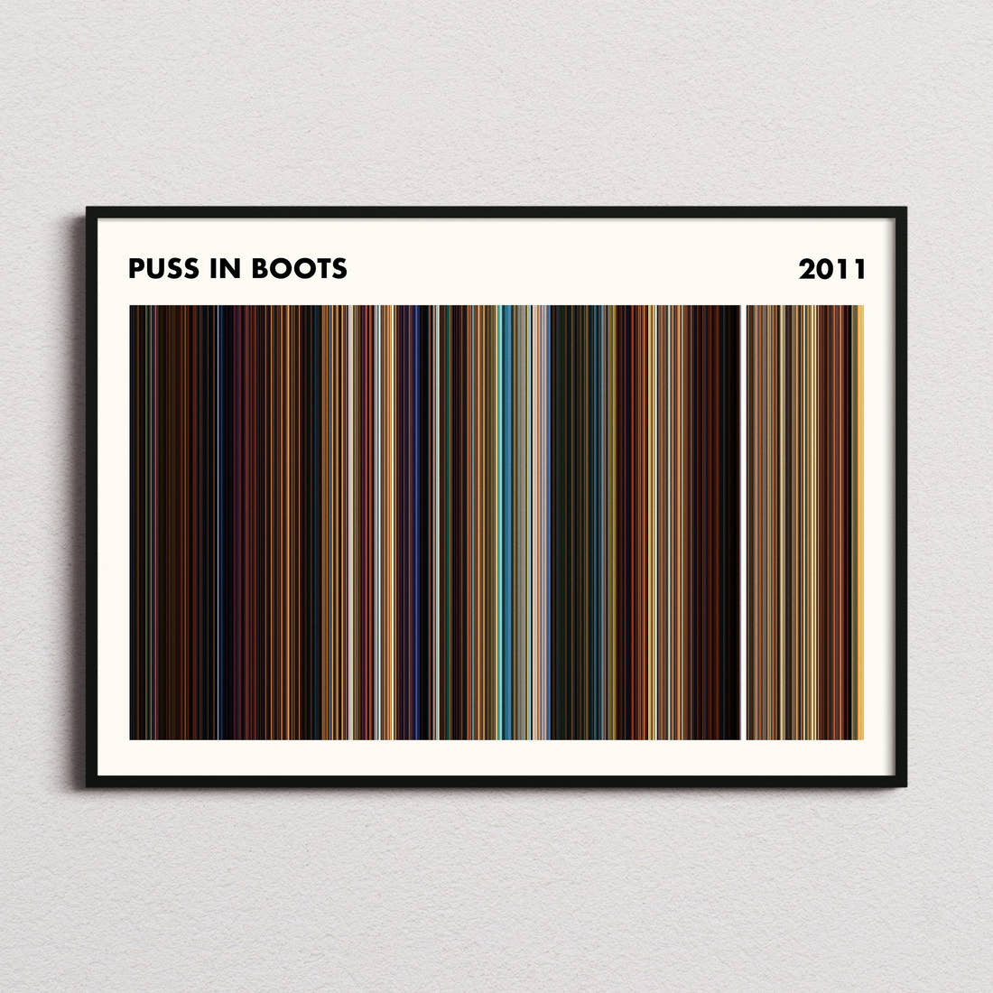 Puss in Boots Movie Barcode Poster - Simplified