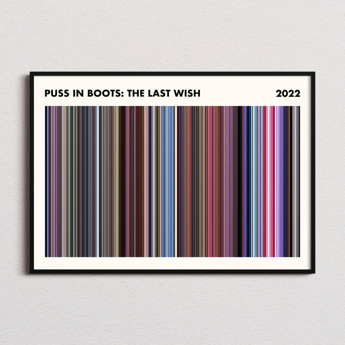 Puss in Boots: The Last Wish Movie Barcode Poster - Simplified