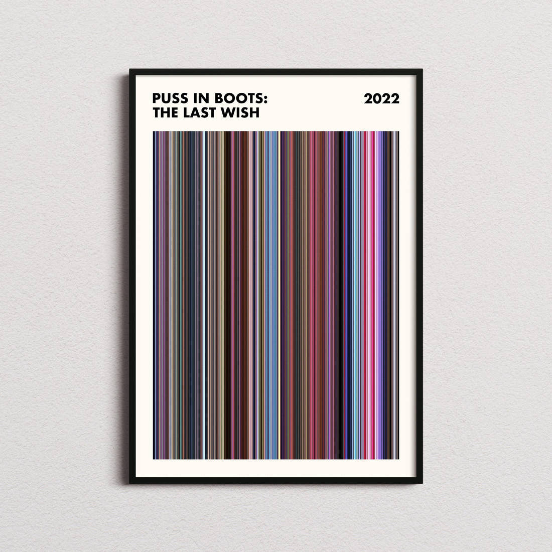 Puss in Boots: The Last Wish Movie Barcode Poster - Simplified