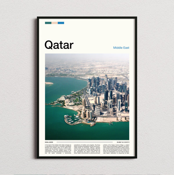 Qatar - Aerial View Of Skyline - Travel Print