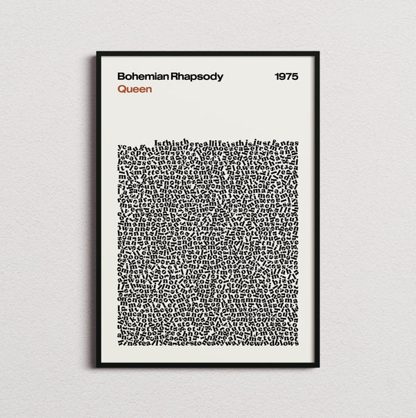 Queen Bohemian Rhapsody Lyric Print