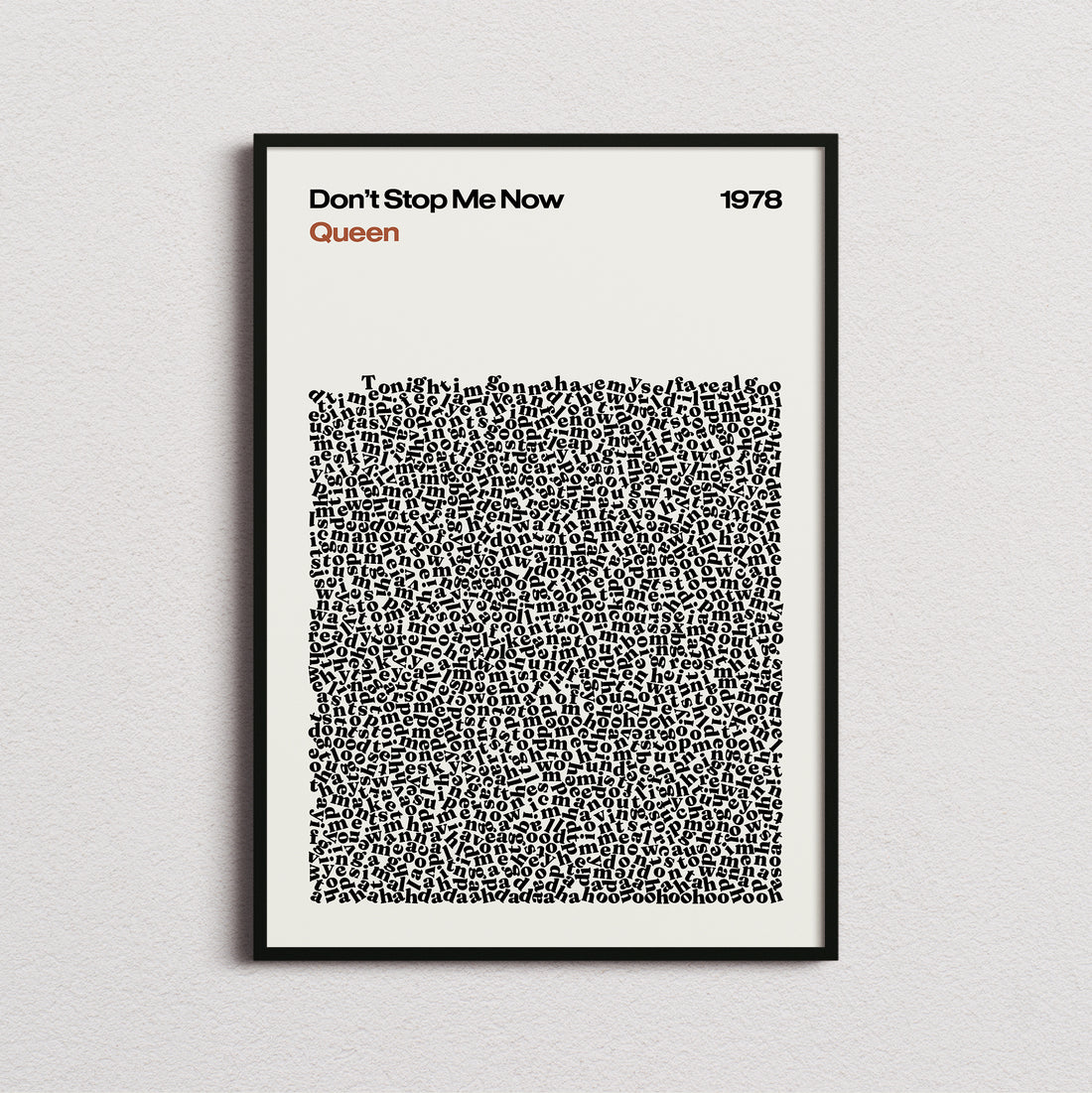 Queen Don't Stop Me Now Lyric Print