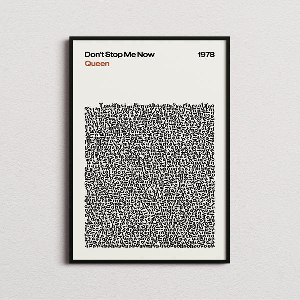 Queen Don't Stop Me Now Lyric Print