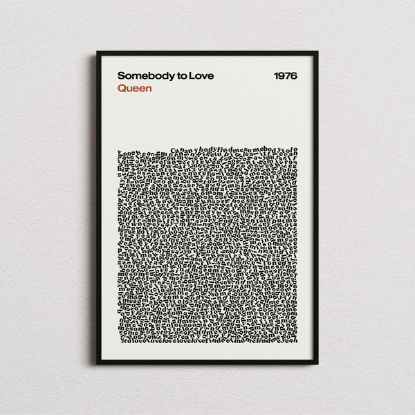 Queen Somebody to Love Lyric Print