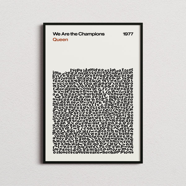 Queen We Are the Champions Lyric Print