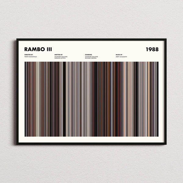 Rambo 3 Movie Barcode Poster