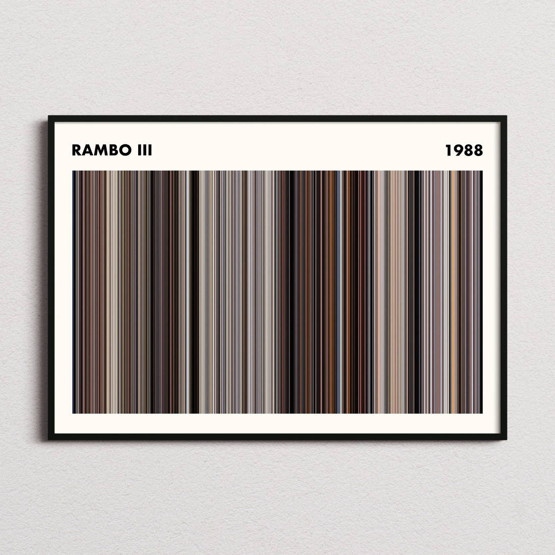 Rambo 3 Movie Barcode Poster - Simplified