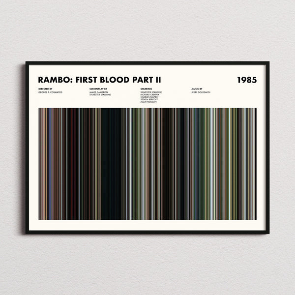 Rambo: First Blood Part II Movie Barcode Poster