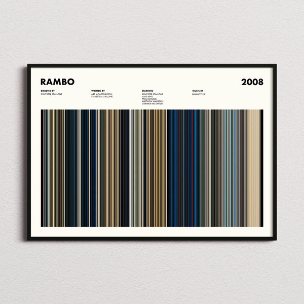Rambo Movie Barcode Poster
