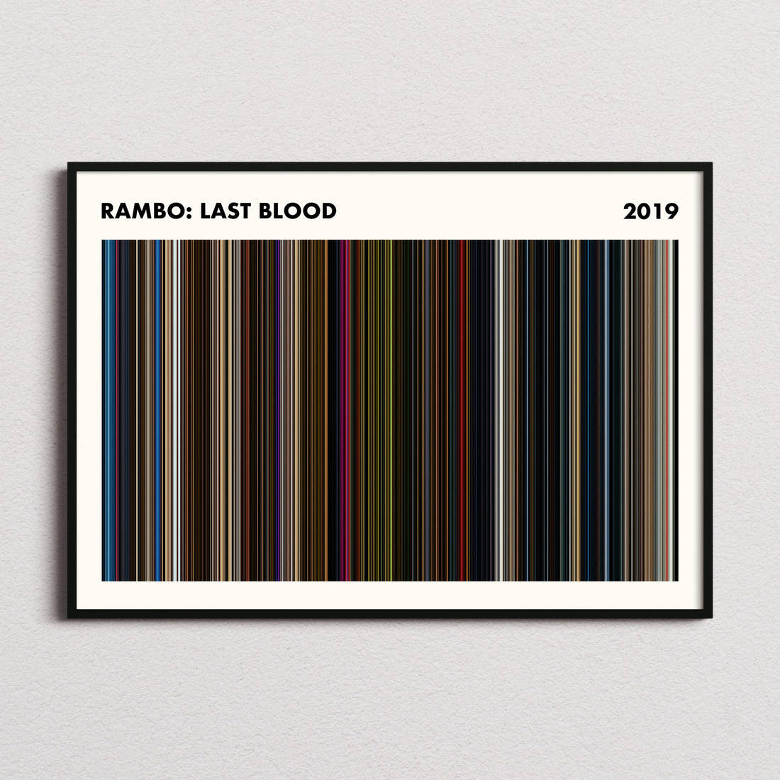 Rambo: Last Blood Movie Barcode Poster - Simplified