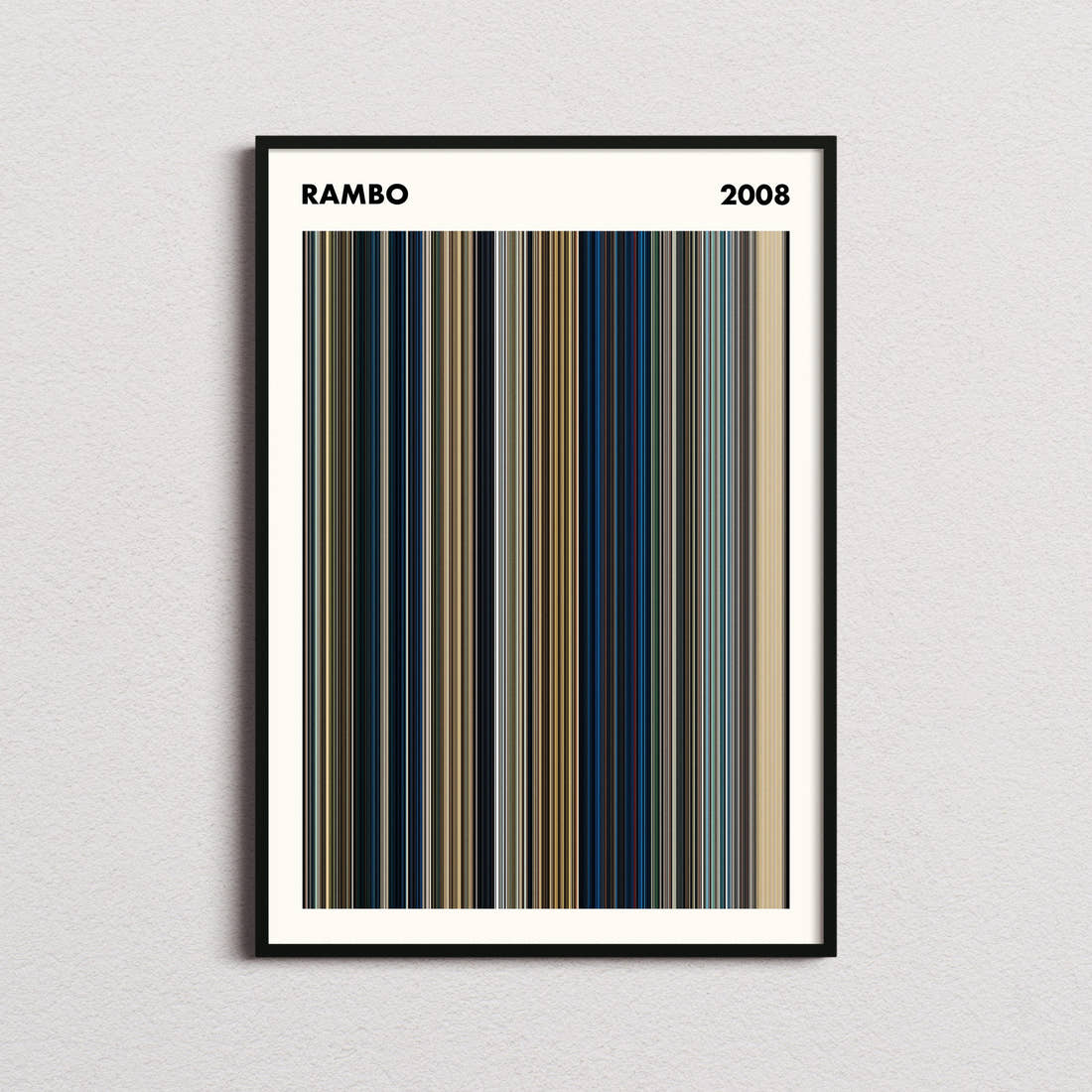 Rambo Movie Barcode Poster - Simplified