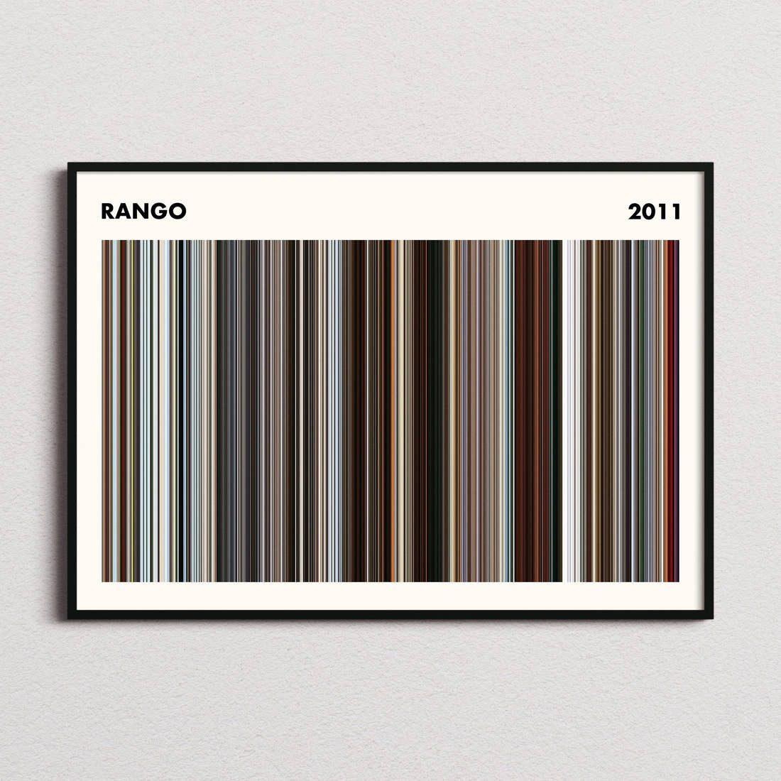 Rango Movie Barcode Poster - Simplified
