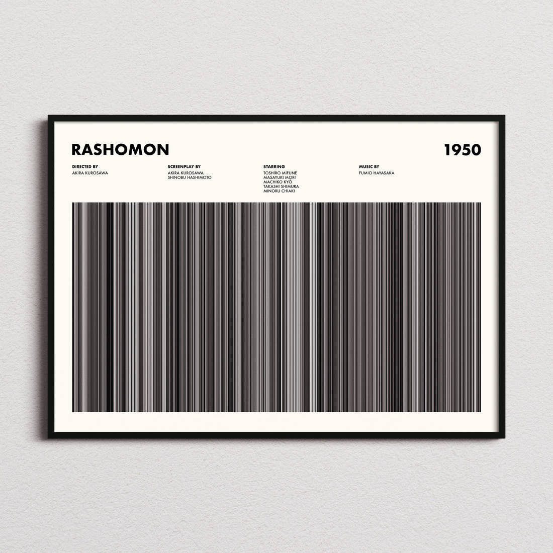 Rashomon Movie Barcode Poster