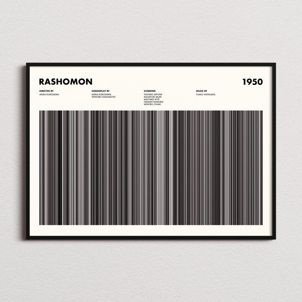 Rashomon Movie Barcode Poster
