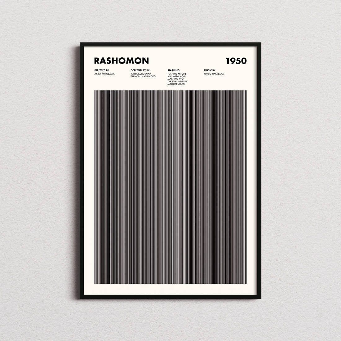 Rashomon Movie Barcode Poster