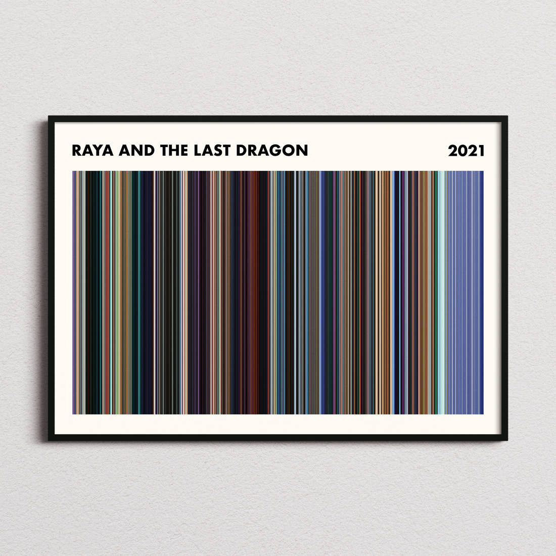 Raya and the Last Dragon Movie Barcode Poster - Simplified