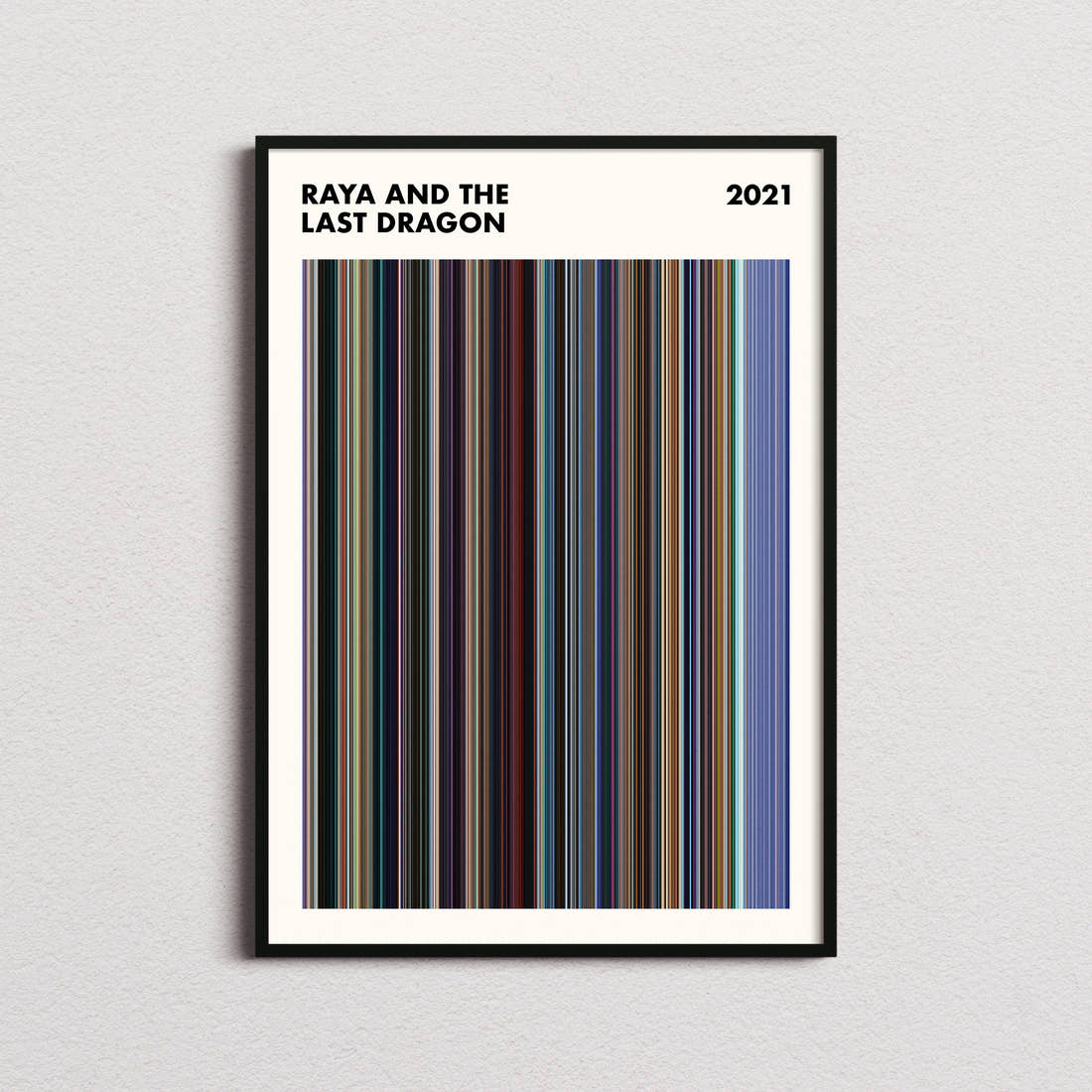 Raya and the Last Dragon Movie Barcode Poster - Simplified