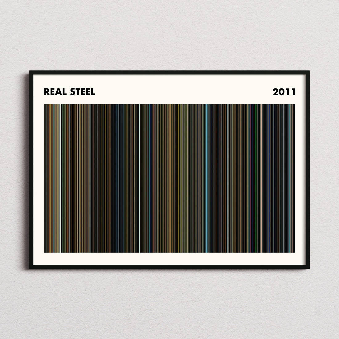 Real Steel Movie Barcode Poster - Simplified