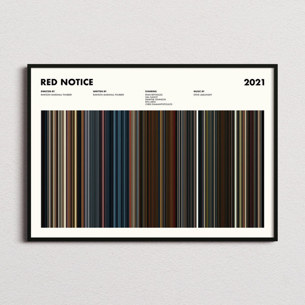 Red Notice Movie Barcode Poster
