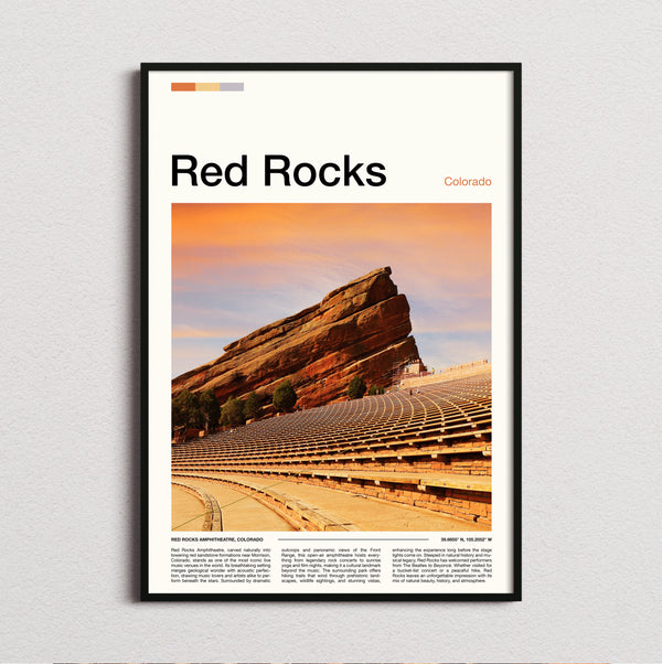 Red Rocks - Rock Amphitheatre In Golden Light - Travel Print