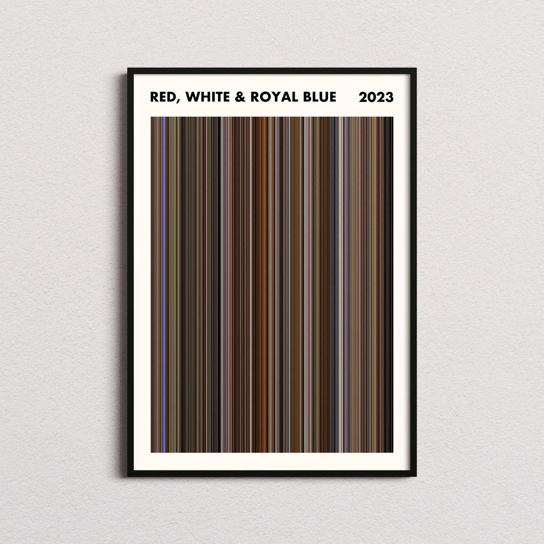 Red, White & Royal Blue Movie Barcode Poster - Simplified