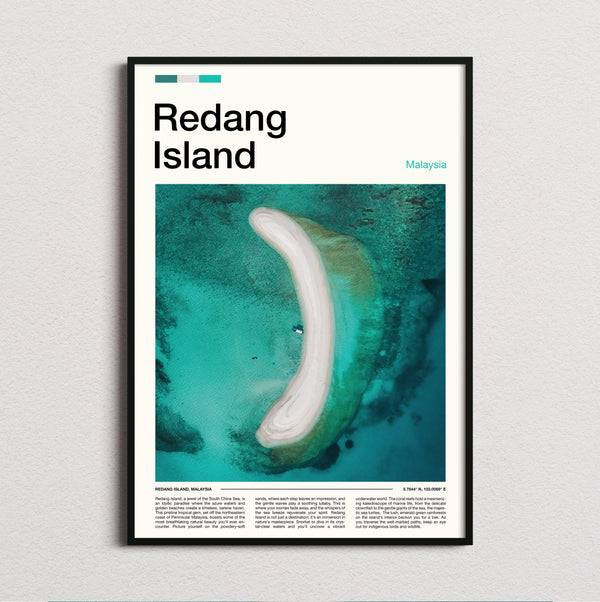 Redang - Curved Sandbar From Above - Travel Print